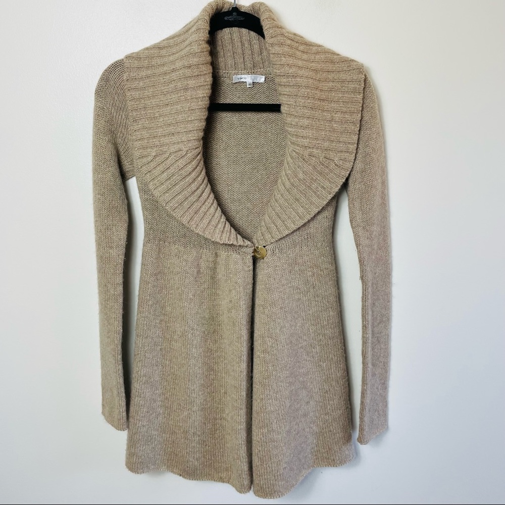 Vince XS Cream/Oatmeal Cardigan Alpaca, Cashmere & Wool Cardigan